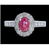 Image 1 : 1.26CT NATURAL CEYLONE PADPARADSCHA SAPPHIRE 14K WHITE GOLD RING