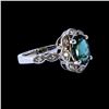 Image 2 : 2.20CT NATURAL ALEXANDRITE 14K WHITE GOLD RING