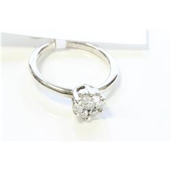 14K WHITE GOLD DIAMOND RING:3.80 GRAMS/DIAMOND:0.50CT