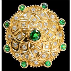 1.03CT NATURAL TSAVORITE 14K YELLOW GOLD RING