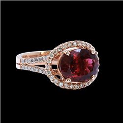 4.25CT NATURAL PINK TOURMALINE 14K ROSE GOLD RING