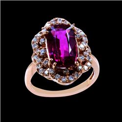 4.25CT NATURAL RUBELLITE 18K ROSE GOLD  RING