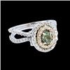 Image 2 : 0.83CT Natural ALEXANDRITE 14K WHITE AND YELLOW GOLD RING