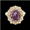 Image 2 : 4CT NATURAL PURPLE SAPPHIRE 14K WHITE GOLD CEYLON RING