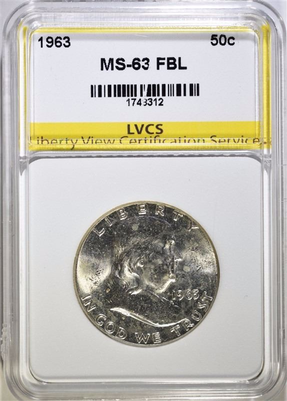 1963 FRANKLIN HALF DOLLAR LVCS CHOICE BU FULL BELL LINE
