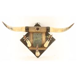 Vintage Bunkhouse Mirror & Horn Set