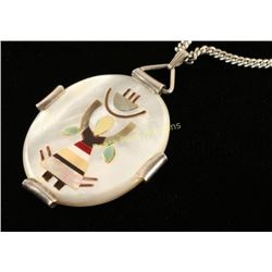 Signed Zuni Inlay Kachina Pendant