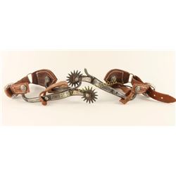 Blacksmith Hand Forged Silver Mounted Spurs