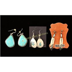 Lot of 3 Pairs Navajo Earrings