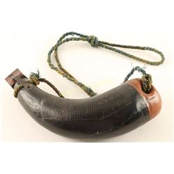 Original Hand Scribed Buffalo Horn Powder Horn