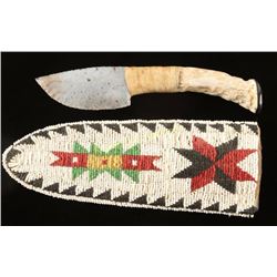 Knife with Beaded Sheath