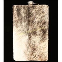 Large Cowhide Wrapped Flask
