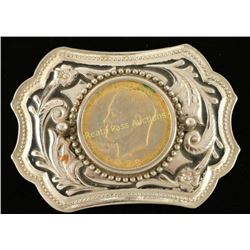 Silver Dollar Belt Buckle
