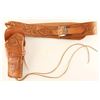 Image 1 : Old West Hand Tooled Leather Holster and Belt