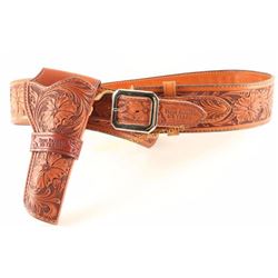 Texas Rangers Tooled Leather Holster Rig