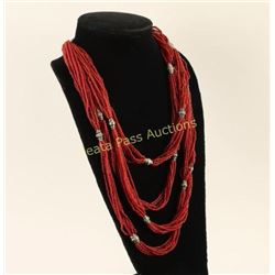 Coral 32 Strand Necklace
