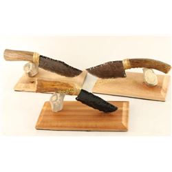 Deer Antler Obsidian Skinners