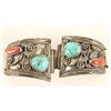 Image 1 : Navajo Coral & Turquoise Watchband