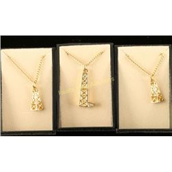 Lot of 12 Oil Tower Necklaces