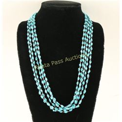 5 Strand Sleeping Beauty Turquoise Necklace