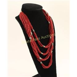 Coral 32 Strand Necklace
