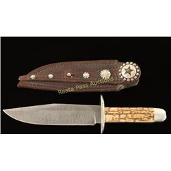 Custom Bowie Knife with Leather Scabbard