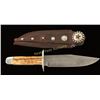 Image 2 : Custom Bowie Knife with Leather Scabbard