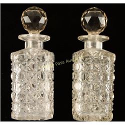 Pair of Antique Cut Glass Decanters