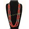 Image 1 : Double Strand Navajo Coral Necklace