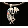 Image 1 : Sterling Zuni Choker with Kokopelli Pendant