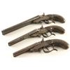 Image 1 : Collection of 3 Antique Double Barrel Pistols