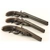 Image 4 : Collection of 3 Antique Double Barrel Pistols