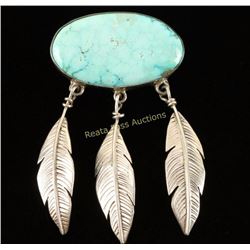 Sterling Silver & Turquoise Pin
