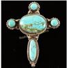 Image 2 : Sterling Silver & Turquoise Cross Pin