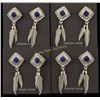 Image 1 : Lot of 4 Lapis & Sterling Silver Earrings
