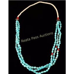 Sleeping Beauty 3 Strand Turquoise Necklace