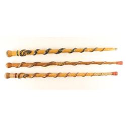 Lot of (3) Snake Canes