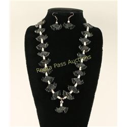 Navajo Buffalo Fetish Necklace & earrings Set