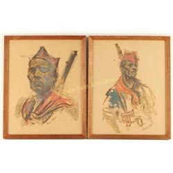 Pair of Original Watercolors on Paper