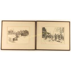 Pair of Lionel Barrymore Etchings
