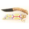 Image 1 : Obsidian Knife with Beaded Sheath