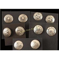 Lot of 5 Sterling Concho Earrings