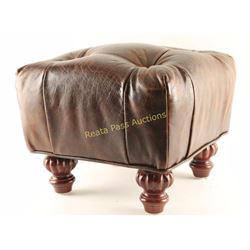 Leather Wrapped Footstool