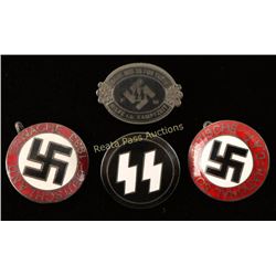 Lot of 4 German WWII Waffen Pins