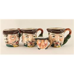 Lot of 4 Miniature Toby Mugs