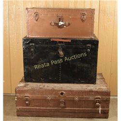 Collection of 3 Vintage Trunks