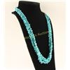 Image 2 : 3 Strand Ruff Cut Turquoise Necklace