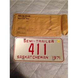 1971 Low Number Plate & Envelope