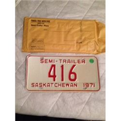 1971 Low Number Plate & Envelope