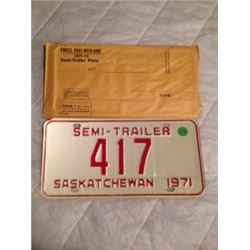 1971 Low Number Plate & Envelope